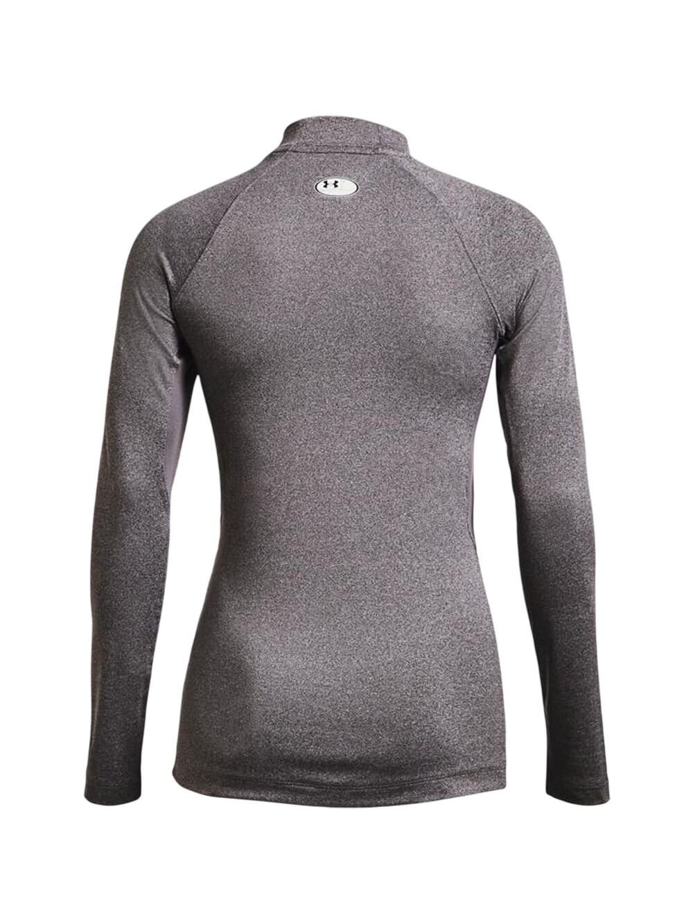 Under Armour Fitted Charcoal Light Heather Coldgear Authentics Mockneck Shirt
